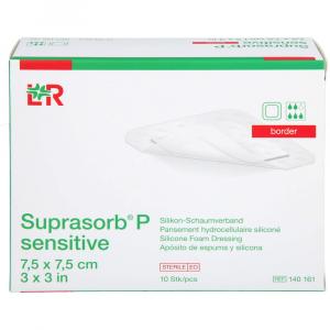 SUPRASORB P sensitive PU-Schaumv.border 7,5x7,5cm