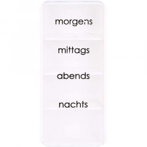 TABLETTENDOSE mo/mi/ab/na m.Blindenschrift