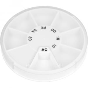 TABLETTENSPENDER Icron 7-Fächer transp.Deckel rund