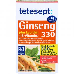 TETESEPT Ginseng 330 plus Lecithin+B-Vitamine Tab.