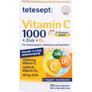 TETESEPT Vitamin C 1.000+Zink+D3 1.000 I.E. Tabl.