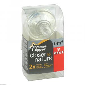 TOMMEE Tippee CTN Trinksauger Sil.Brei 6 M+2Saug.