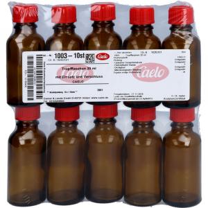 TROPFFLASCHE 30 ml braun m.Einsatz+Verschluss