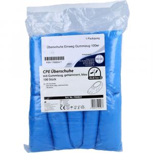 ÜBERSCHUHE Einweg CPE m.Gummizug blau