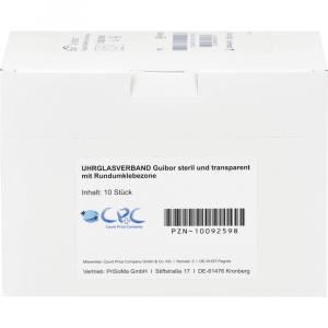 UHRGLASVERBAND steril transparent m.Rundumkleb.