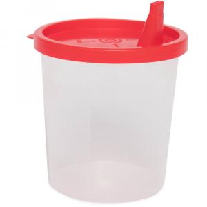 URINBECHER 125 ml gradu.beschr.roter Schnappdeckel