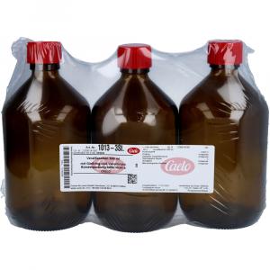 VERALFLASCHE braun 500 ml m.Gießring u.Verschl.