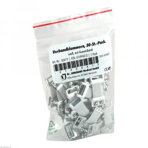 VERBANDKLAMMERN m.Gummiband weiß