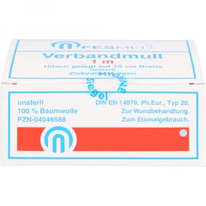 VERBANDMULL 1x1 m zickzack BW 20/100 unsteril