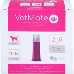 VETMATE Sicherheitslanzetten 21 G 2,4 mm Hund