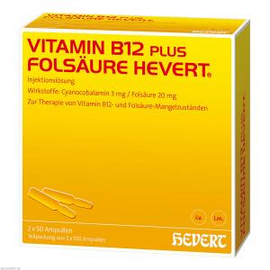 VITAMIN B12 PLUS Folsäure Hevert a 2 ml Ampullen