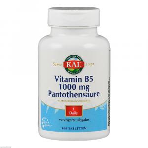 VITAMIN B5 1000 mg Pantothensäure KAL Tabletten