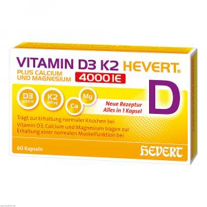 VITAMIN D3 K2 Hevert+Calcium u.Magnes.4000 IE Kps.