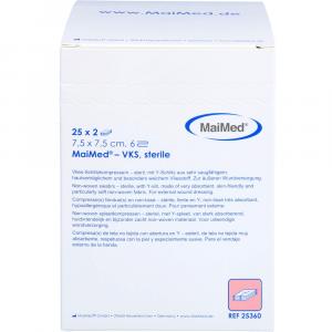 VLIES-SCHLITZKOMPRESSEN steril 7,5x7,5 cm 6fach