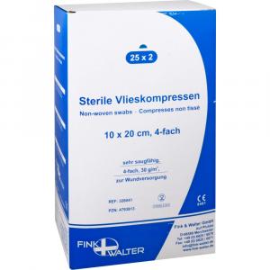 VLIESKOMPRESSEN steril 10x20 cm 4fach