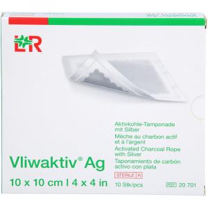 VLIWAKTIV AG Aktivkohle Tampon.m.Silber 10x10 cm