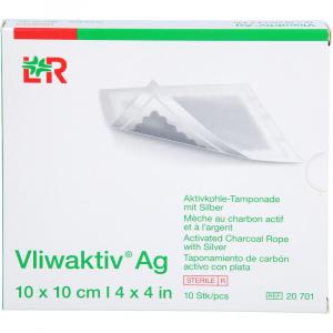 VLIWAKTIV AG Aktivkohle Tampon.m.Silber 10x10 cm