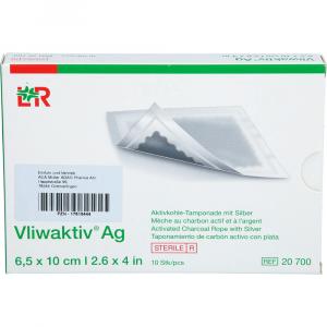 VLIWAKTIV AG Aktivkohle Tampon.m.Silber 6,5x10 cm