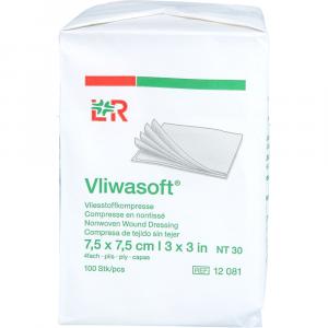 VLIWASOFT Vlieskompressen unsteril 7,5x7,5 cm 4l.
