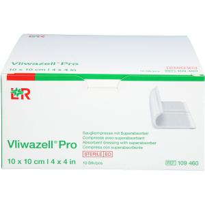 VLIWAZELL Pro superabsorb.Kompr.steril 10x10 cm