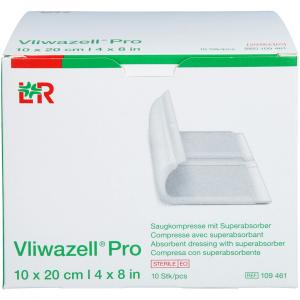 VLIWAZELL Pro superabsorb.Kompr.steril 10x20 cm