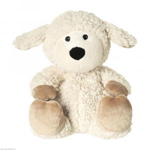 WÄRME STOFFTIER Schaf Wolle beige herausn.Kissen