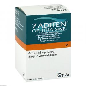 ZADITEN ophtha sine 0,25 mg/ml Augentr.Einzeldos.