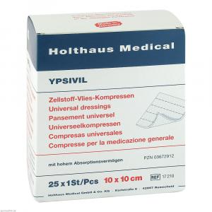 ZELLSTOFF VLIES Kompressen steril YPSIVIL 10x10 cm
