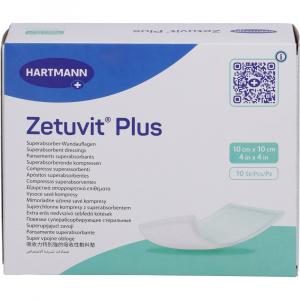 ZETUVIT Plus extrastarke Saugkompr.steril 10x10 cm