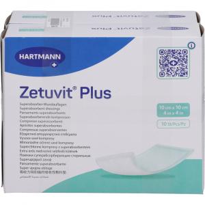 ZETUVIT Plus extrastarke Saugkompr.steril 10x10 cm