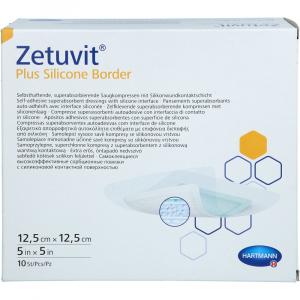 ZETUVIT Plus Silicone Border steril 12,5x12,5 cm