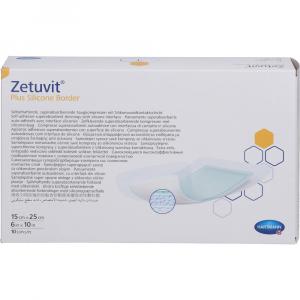 ZETUVIT Plus Silicone Border steril 15x25 cm