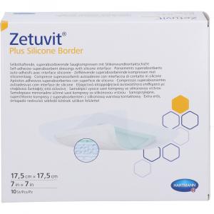ZETUVIT Plus Silicone Border steril 17,5x17,5 cm