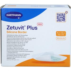 ZETUVIT Plus Silicone Border steril 8x8 cm