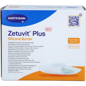 ZETUVIT Plus Silicone Border steril 8x8 cm