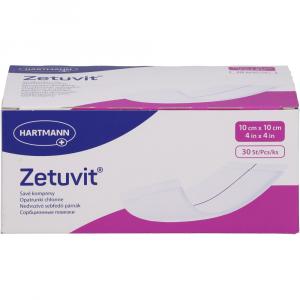 ZETUVIT Saugkompressen unsteril 10x10 cm