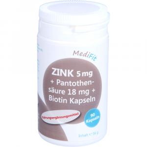 ZINK 5 mg+Pantothensäure 18 mg+Biotin Kapseln