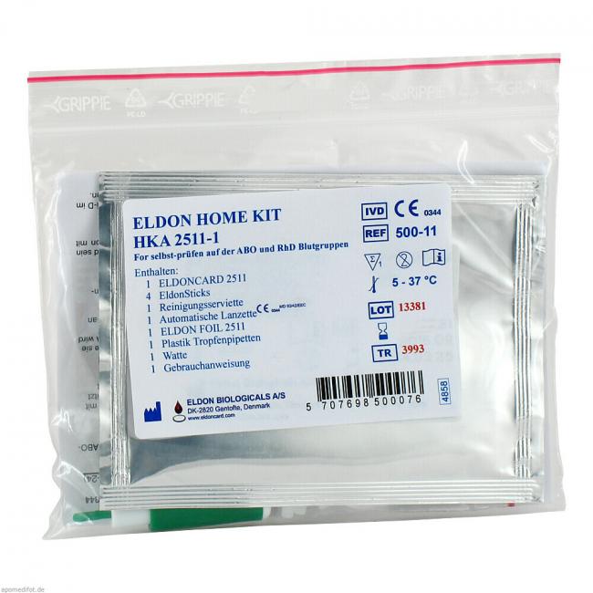 Blutgruppe Schnelltest Eldon Home Kit Hka 2511 1 BLUTGRUPPE Schnelltest Eldon Home-Kit HKA 2511-1 (1 St) Preisvergleich