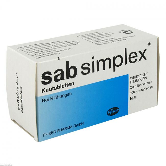 SAB simplex Kautabletten (100 St) Preisvergleich, PZN 3519470