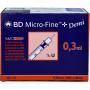 BD MICRO-FINE+ Insulinspr.0,3 ml U100 0,3x8 mm