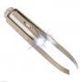 PINZETTE schräge Spitze LED-Licht Edelstahl 9,5 cm