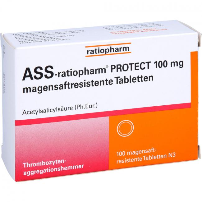 ASS ratiopharm PROTECT 100 Mg Magensaftr Tabletten 100 St 